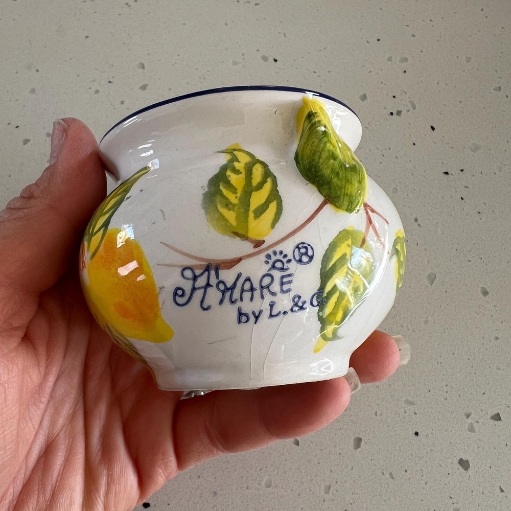 Hand Painted Italian Lemon Trinket Dish Amalfi Coast Ring Holder Decor - Picture 3 of 7